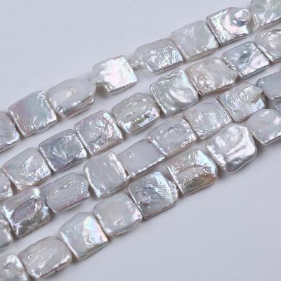 China Natural Freshwater Pearl 15-18mm Freshwater Loose Beads Square Shape Pearl Bead for sale