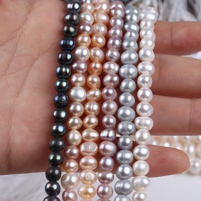 China Wholesale Natural Freshwater Potato Pearl Factory Price Pearl 6-7mm Plated Strand for sale