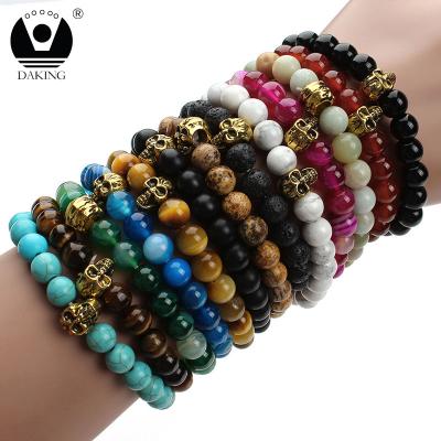 China BOHEMIA Elastic Semi Precious Stone Yoga Stretch Bracelet for sale