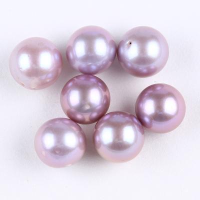 China Loose Pearl 13-14mm Freshwater Purple Nearl Round Edison Freshwater Pearl for sale