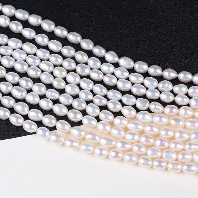 China High Quality Natural Loose White Baroque Pearl 7-8mm AAAA Pearls Freshwater Pearl Strand for sale