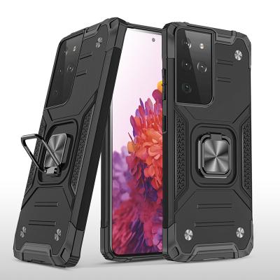 China All Around Extended Shockproof Samsung Galaxy S21 Ultra 5G Case Ring Holder Impact Resistant Armor Phone Case Omeve Dual Protection PC TPU for sale