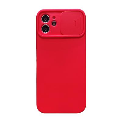 China Reliable Protective Phone Case Slide Cover Camera Lens Protector Case For iPhone 12 pro Max Liquid Silicone Case For Apple iPhone 12 mini 11 pro 6 7 8 XR XS for sale