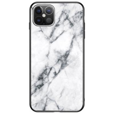 China Marble Tempered Glass Silicone Hybrid Case For iPhone 12 Pro Max Soft TPU View Tempered Glass Back Cover Case For iPhone 12 Pro Mini 11 XS XR Max 6 7 8 Plus for sale