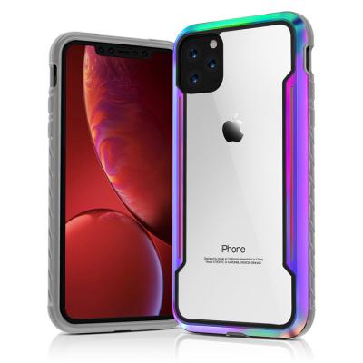 China Shield Defense Aluminum TPU Protective Case Military Grade Drop Screened Transparent Aluminum Hybrid Metal Back Cover TPU and Hard PC Cover For iPhone 11 11Pro X 2020 XS XR SE Max for sale