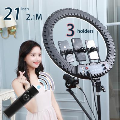 China ABS+PC HQ-21N size quality 21 inch photographic light makeup led ring light with stand for sale