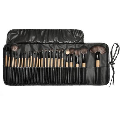 China Lady Selling Price Synthetic 24 Pcs Makeup Set 24 Pieces Wooden Makeup Brushes Cosmetic Makeup Tool Beauty Brushes With PU Bag for sale