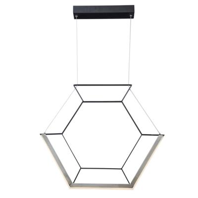 China Simple Modern Premium Quality L560*W20*H1500 Hexagon Irregular Pendent Wall Lighting Chandelier Moderno for sale