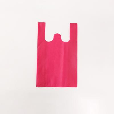 Китай 25*45*12 2021 folding shopping bag non woven material fabric vest logo shopping bag продается