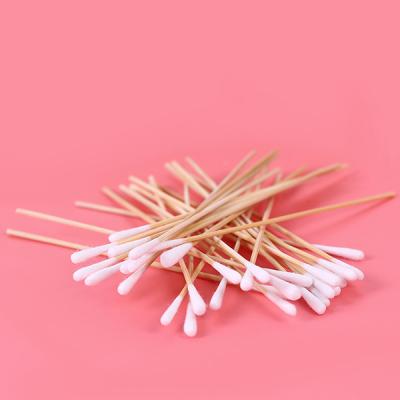 China Beauty Cotton Ear Cleaning Swabs , Wood Stick Cotton Swabs Sterile Soft for sale