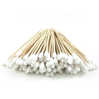 China Medical Cotton Swabs Wooden Stick High Temperature Sterilization 100% Hydrophil for sale