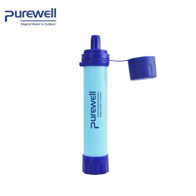 China Survival Outdoor Outdoor Personal Water Filter Straw With Whistle For Emergency Hiking First Aid Kit for sale