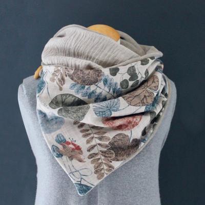 China Cotton Women Printing Soft Wrap Dot Printing Button Soft Wrap Retro Shawl Scarf Universal Button Scarf for sale