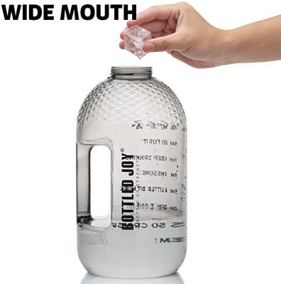 China Stocked Water Bottle 1 Gallon/Half Gallon Water Bottle, 128oz/75oz BPA Free Large Water Bottle with Time Marker Motivational Reminder for sale