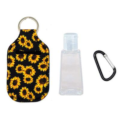 China 1Set 30ml Non-Toxic Refillable Bottles Travel Hand Sanitizer Bottles Cosmetic Container With Key Chain Holder With Bottle Cover for sale