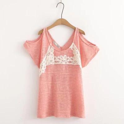 China Fashion 100%Polyester Pink Lady Summer Ladies Breathable Strapless Blouses And Tops Ready Made Clothes for sale