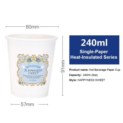 China Otor factory price 12oz hot paper tea paper coffee cups for soda smooties slushies coffee drink for sale