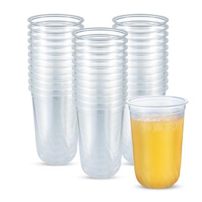 China Otor 17oz 500ml Plastic Clear Disposable Plastic Cups For Hot /cold Drink for sale