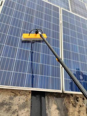 China Extendable Solar Panel Cleaning Pole with Water Spray Nozzle Telescopic Brush Kit for sale