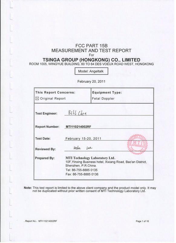 Fcc Part 15B - Tsinga Medical Equipment Co.,Ltd