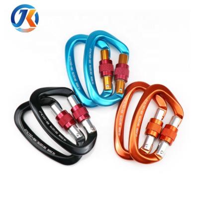 China Heavy Industry D Shape Aluminum Screw-lock Amount Carabiner for sale