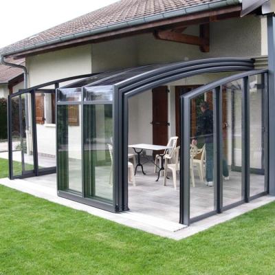 China Modern Glass Roof Sliding Door Swing Door Ptio Glass Enclosure Sunroom for sale