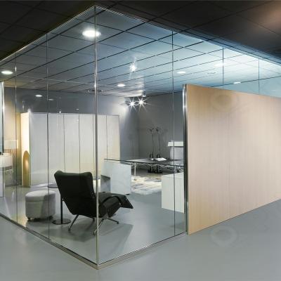 China Contemporary Soundproof Acoustic Office Glass Partition Room Dividers for sale