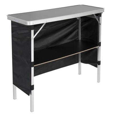 China Aluminum Portable Bar Table W/Carrying Case Backyard Outdoor Poolside Reception Bar Table Top High Noise for sale