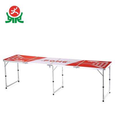 China Modern Outdoor Portable Height Adjustable Aluminum 8ft Beer Pong Folding Table for sale