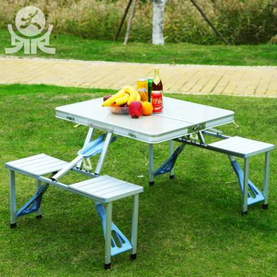 China Modern Design Outdoor Outdoor Furniture Picnic Camping Folding Table Chair Attached Table for sale