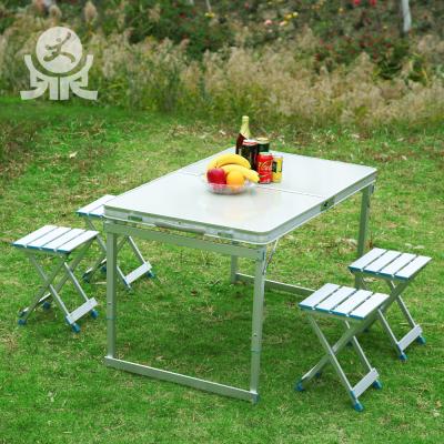 China Outdoor Height Adjustable Designs Furniture Table Foldable Dining Tables Chair Sets Aluminum Portable Folding Camping Table for sale