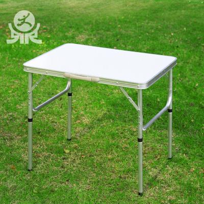 China Outdoor Adjustable Leg Wholesale Portable Camping Metal Waist Table Suitcase Custom Folding Table Aluminum Material for sale