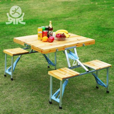 China Foldable Wooden Table And Chairs Table Furniture Cheap Outdoor Wooden Garden Small Seats for sale