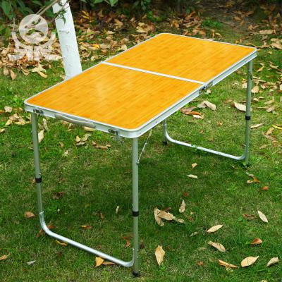 China Restaurant Table MDF Custom Board Aluminum Folding Caravan Table With Height Adjustable Legs for sale