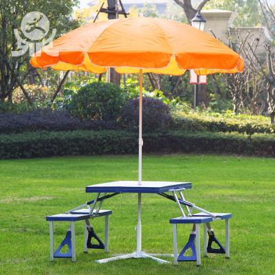 China ABS Portable Picnic Plastic Folding Table With Umbrella Hole for sale