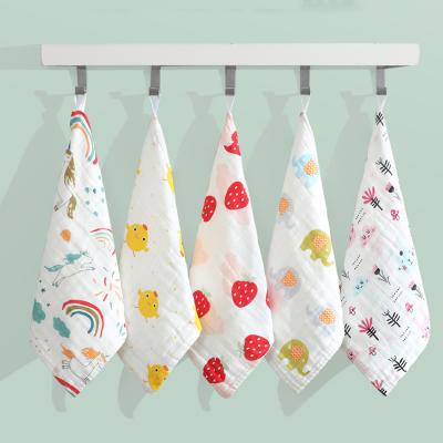 China Natural Sleek Soft Muslin Cotton Baby Face Towel Newborn Baby Shower Safe For Baby Kids for sale