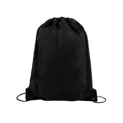 China Factory Price Large Black 210D Polyester Drawstring Bag Backpack Eco - Friendly Drawstring Backpacks for sale