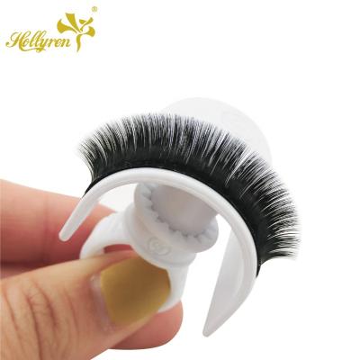 China Hollyren Natural Long Auto Fan Volume Eyelash Extension Wholesale 3D Private Label Faux Mink Lashes Private Label With Easy Pack for sale