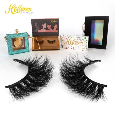 China Regular Curl and Hollyren Luxury Design 100% Real Mink Fur Lashes Cruelty Free Mink Lashes Handmade Gorgeous Made to Order 3D Natural Mink Lashes With Logo for sale