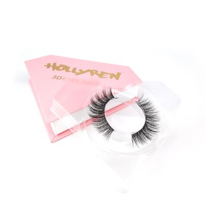 China Wholesale Custom Double Layered 3D Own Brand 3D Faux Silk Mink Lashes Fiber False Eyelashes 3D Synthetic for sale