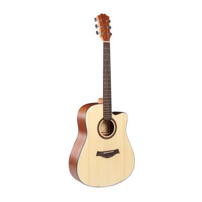 China Factory wholesale Sapele E41-YS 41 inch guitar sapele flawless acoustic guitar (matte) for sale