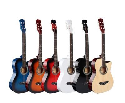 China Favorable 38 Inch Basswood Beginner Acoustic Guitar Wholesale Guitar Prices for sale