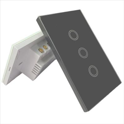 China 1/2/3/4 Band Tuya Alexa Us Standard 3 Way Australia Light 3 Band Smart Wifi Wall Switch for sale