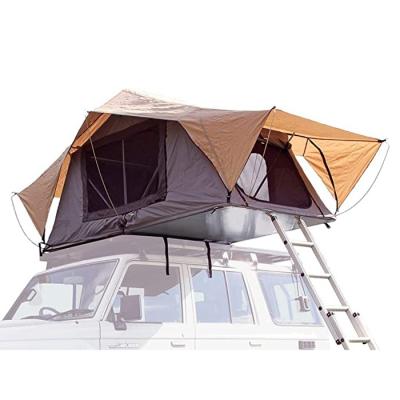 China Camouflage game 3-4 person roof top tent car top tent/camping field triangle aluminum top shell hard roof for sale