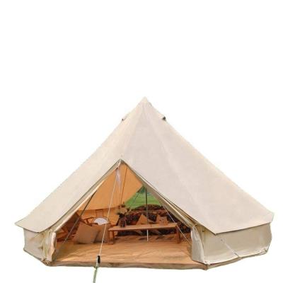 China Camouflage/Field Game Design 4M Outdoor Glamping Cotton Canvas Bell Tent New For Season 4 for sale