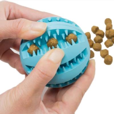 China Viable Hot Selling Puzzle Dog Treat Chew Ball Rubber Dog Toy Ball Juguetes Para Perros for sale