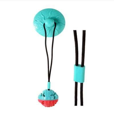 China Viable Hot Sale Suction Amazon Dog Rope Ball Chew Suction Cup Rubber Dog Toy for sale