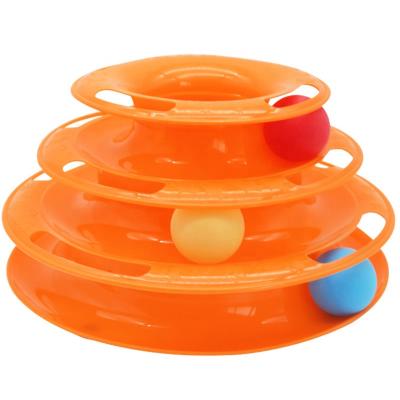 China 2021 Fashion Pet Puzzle Cat Orange Track Toy With High Quality Viable Interactive Moving Balls Funny Toys for sale