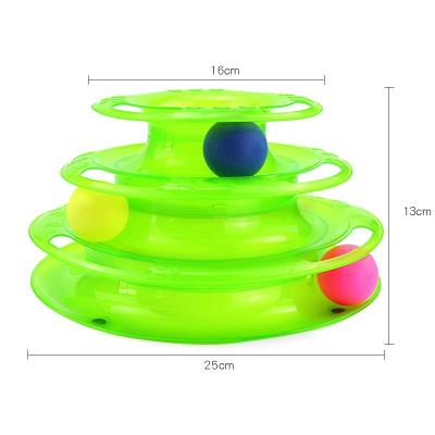 China 2021 Fashion Pet Puzzle Cat Green Track Toy With Interactive Moving Balls High Quality Viable Cat Funny Toys for sale