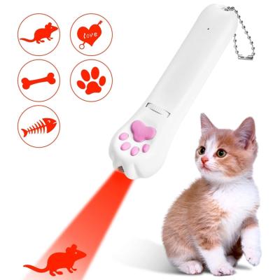 China Viable Multi-patterns 5 In 1 Usb Rechargeable Laser Projected Cat Toy With Uv Purple Light Interactive for sale